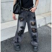 メンズ ボトムス ズボン パンツ ワイドパンツ デニム ジーンズ ダメージ加工