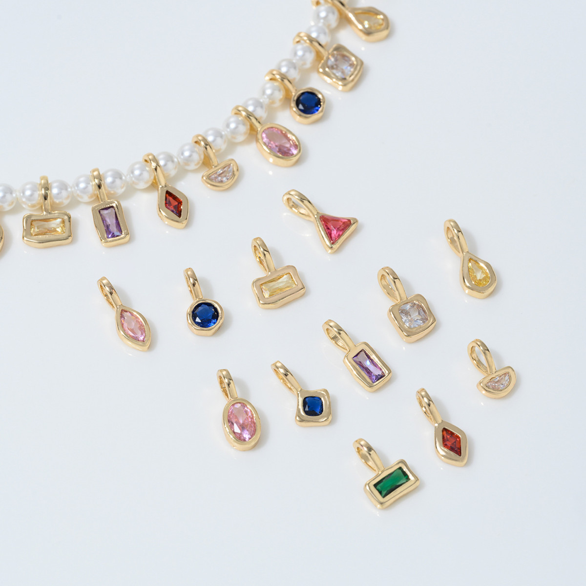 ストーンチャーム 手芸 シャネルストーン アクセサリーパーツ ハンドメイド メタルチャーム 金属パーツ