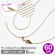 【約60cm】 ゴールド 6種 サージカルステンレス製 ネックレスチェーン 着せ替え スライドボール