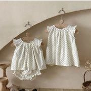 「2026」子供服★セットアップ★ワンピース★ドット★韓国風子供服★2色73cm～100cm