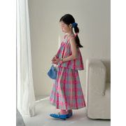 子供服　100-160cm　キッズシャツ　スカート　ガールズ　春夏　韓国キッズ服
