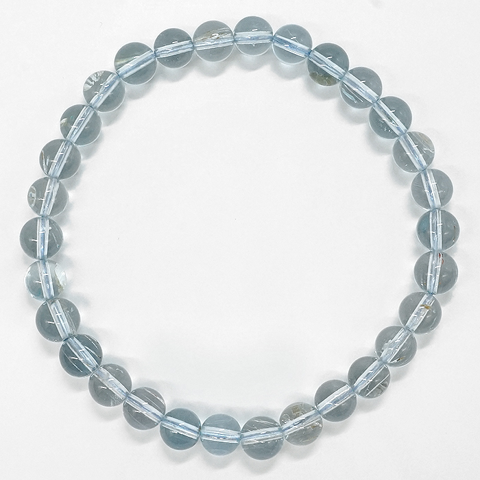 ブルートパーズ ブレスレット 6mm ブラジル産【一点もの】Blue topaz