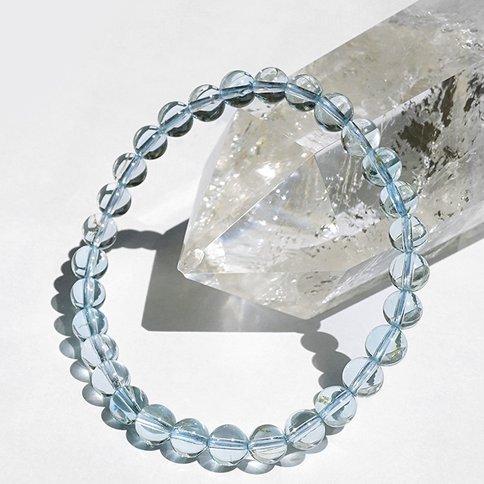 ブルートパーズ ブレスレット 6mm ブラジル産【一点もの】Blue topaz