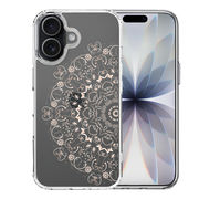 iPhone17 側面ソフト 背面ハード ハイブリッド クリア ケース 曼荼羅 花柄