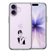 iPhone17 側面ソフト 背面ハード ハイブリッド クリア ケース オードリー・ヘプバーン