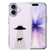 iPhone17 側面ソフト 背面ハード ハイブリッド クリア ケース UFO キャトルミューティレーション