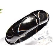 漆黒の輝き 天眼石 28-31x19-20mm バングル 1個売り _BG6774-1