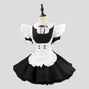モノトーン メイド服 コスプレ 衣装 アニメ イベント 日本風 カフェ 可愛い 制服