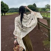 韓国系 レディース スカーフ 雰囲気 フリル タッセル 透け感 レイヤード アレンジ  旅行 多機能