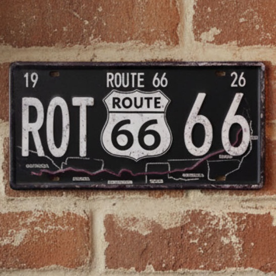 アンティークエンボスプレート ROUTE 66 Sign Map★