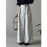 ベルトデザイン ハイウエストワイドパンツ