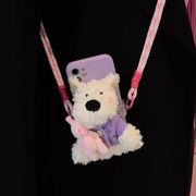 スマホ背面ホルダー いぬ チャーム付き ショルダーストラップ用 用