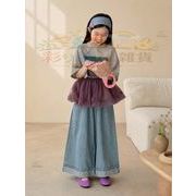 子供服　100-160cm　キッズデニムパンツ　ガールズ　春夏　韓国キッズ服