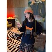 秋 女の子 ガーリー ネコ柄Tシャツドットチュールスカート 3点セット