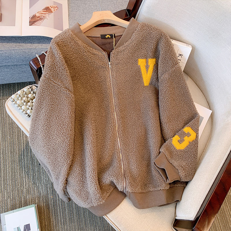 ★3L~7L★大きいサイズ★ぽっちゃりさん暖かい起毛ジャケット  モコモコ 女性 トップス　