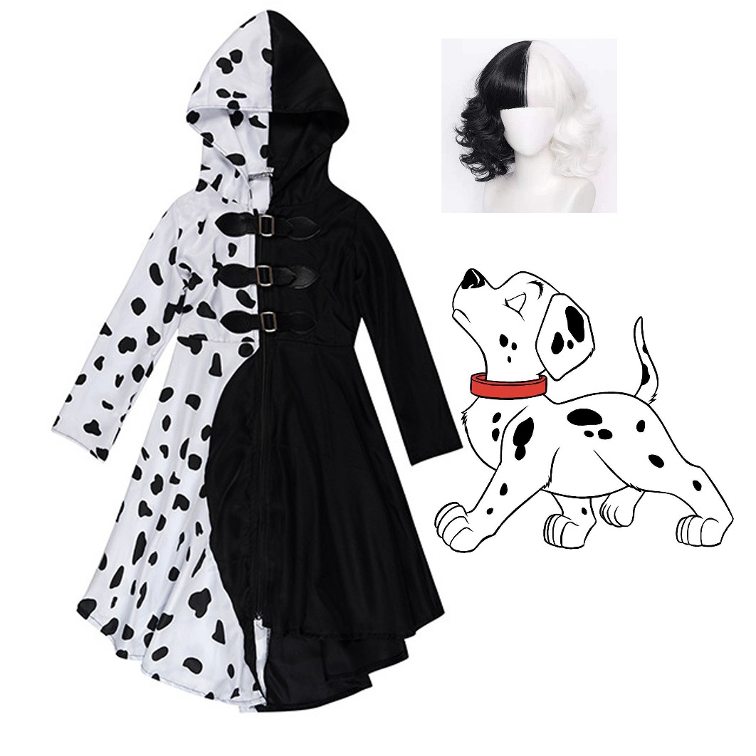 ★ ハロウィン衣装　101匹わんちゃんコスプレ　cosplay　魔女　ウィッグ 親子ペア