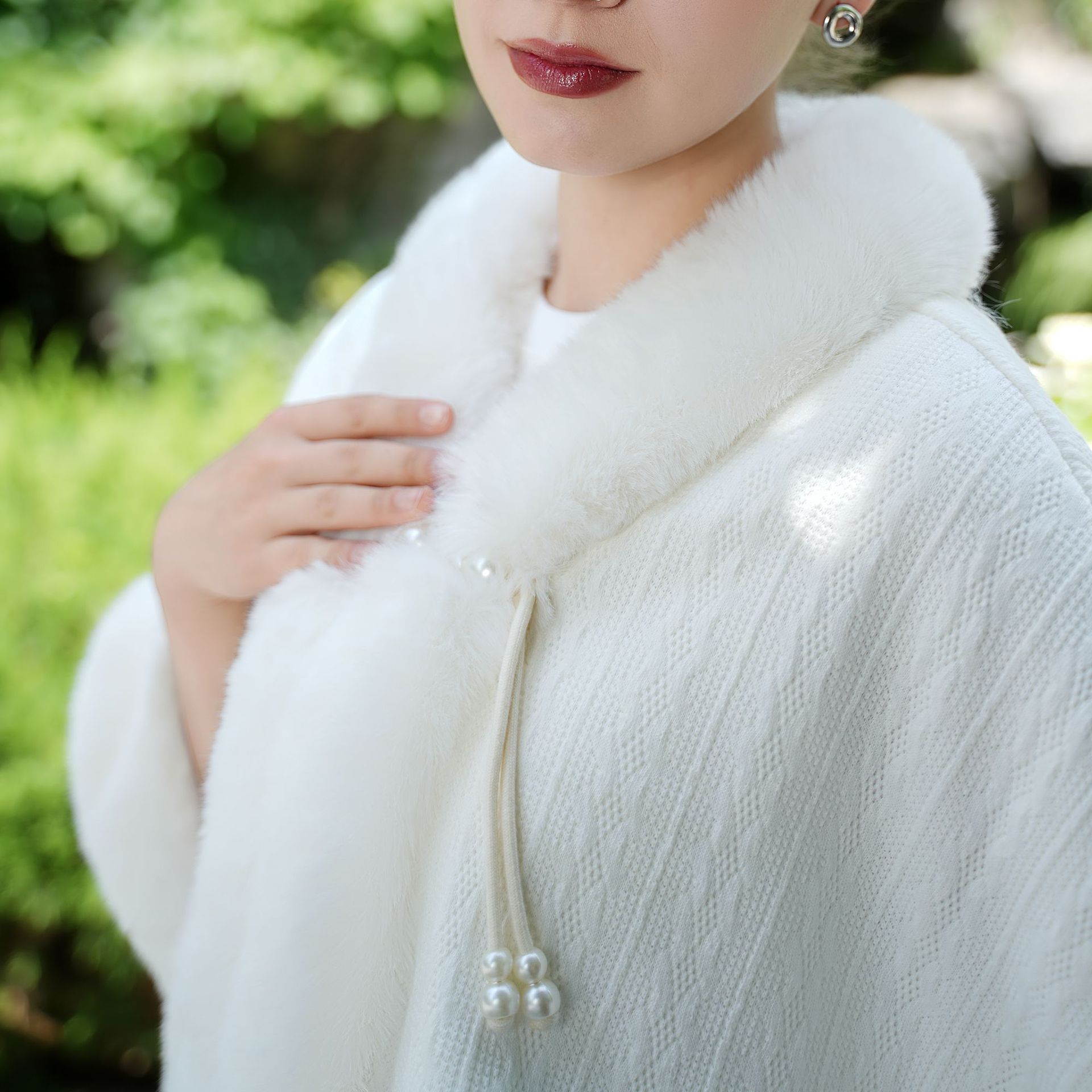 暖かい　防寒　肩掛け　ショール 　ドレスショール　ドレス肩掛け ファーニットコート