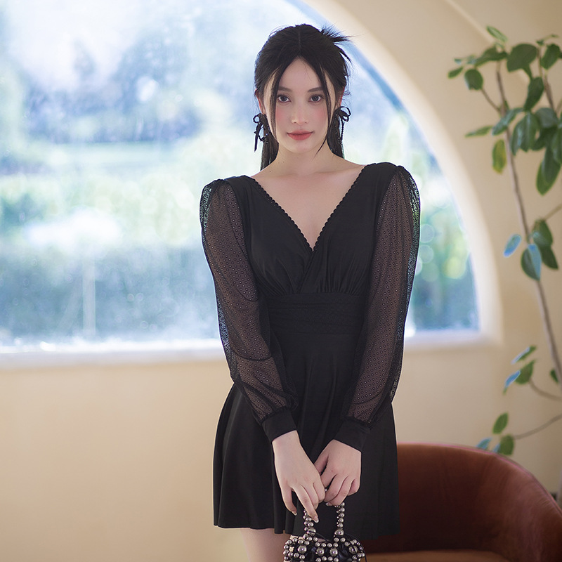 品質保証！M～6L★水着 水泳 海水浴 ビーチ  上品感　レース切替　ワンピース水着