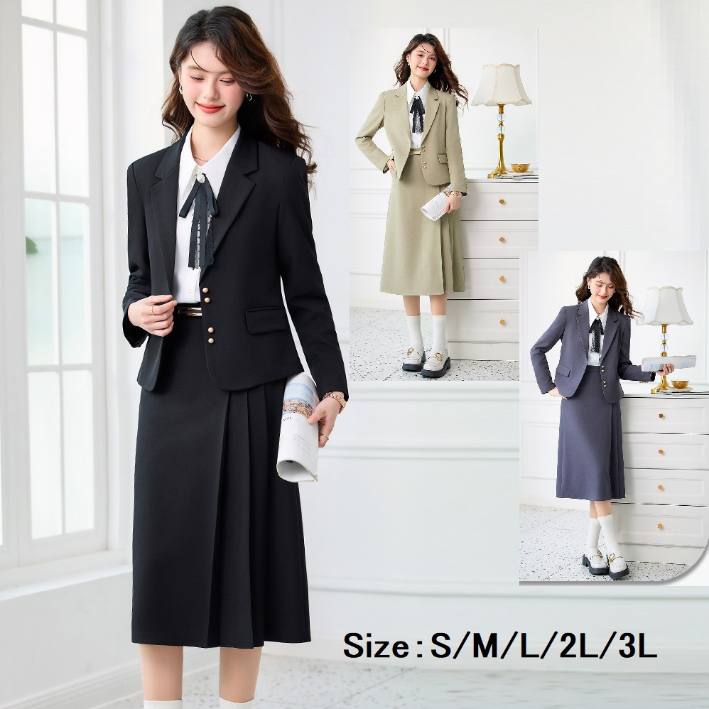 ★S～3L★OL通勤　通学　オフェス着 面接 学生風 スーツセット 水洗いOK レディーススーツセット