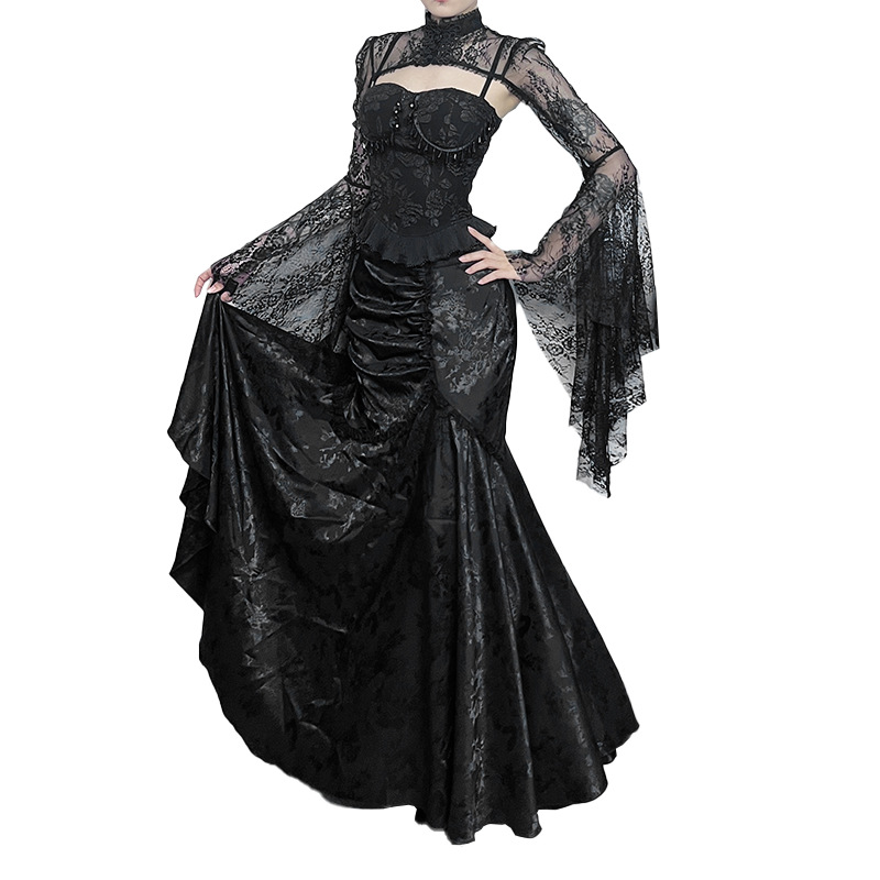 S～L★原宿風　個性　ギャザ入り　フィッシュテール　 花柄ロングスカート