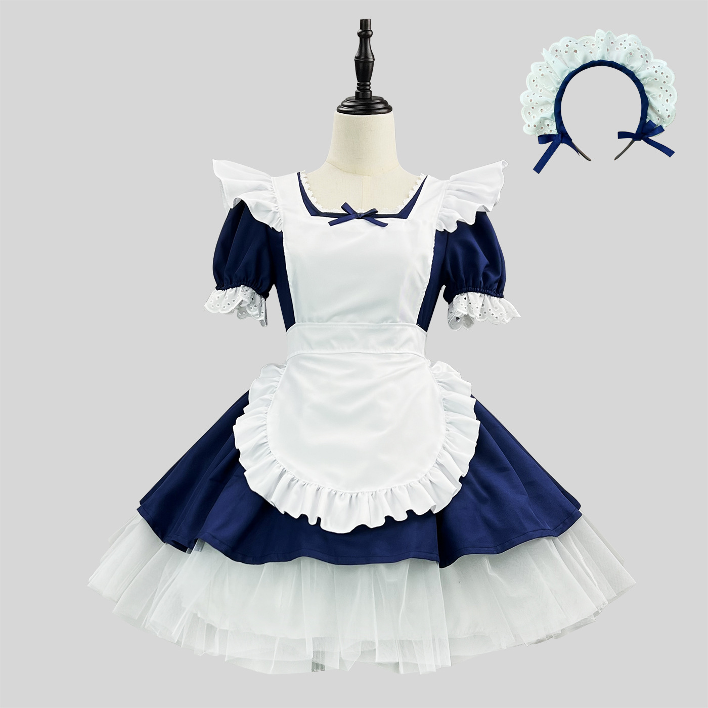 S～6L大きいサイズ★コスプレ メイド服 エプロン ロリータ クラシカル ゴスロリ ハロウィン 3set